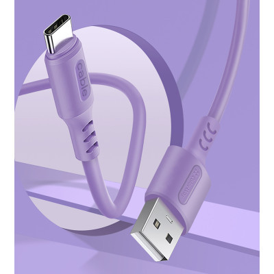 Дата кабель USB 2.0 AM to USB-C 1.0m soft silicone violet ColorWay (CW-CBUC044-PU) Вінниця - фото 4