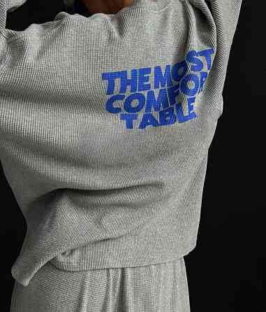 Жіночий прогулянковий оверсайз костюм двійка трикотаж вафелька Одеса