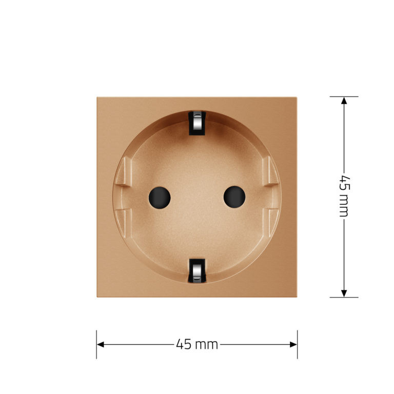 LIVOLO Електрична розетка LIVOLO, золота, 16А 250В, з заземленням і захисними шторками, модуль Коломия - фото 3