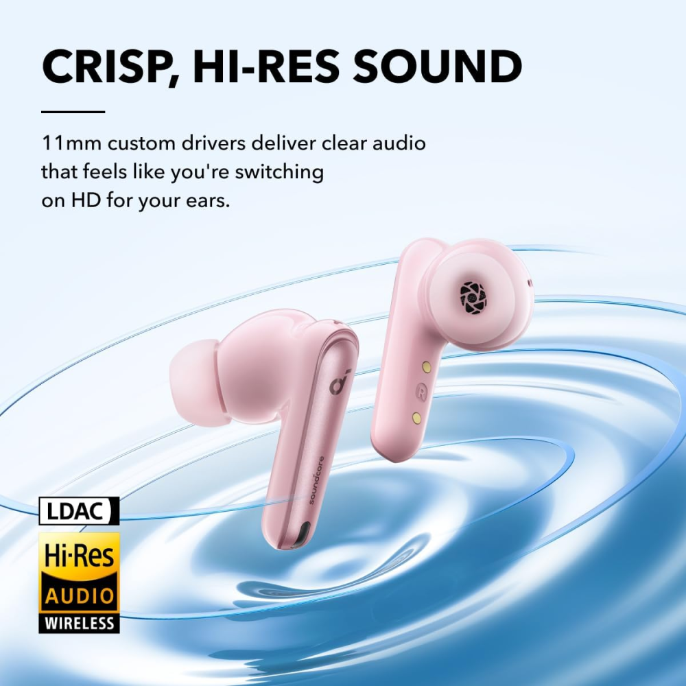 Наушники Anker Soundcore Liberty 4 NC Pastel Pink, ANC 98,5%, LDAC, Bluetooth 5.3, 50 ч, IPX4, беспроводная зарядка Киев - изображение 4