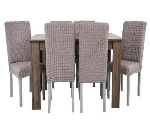 Комплект чехлов на стулья без оборки 6 штук (капучино) Коломыя