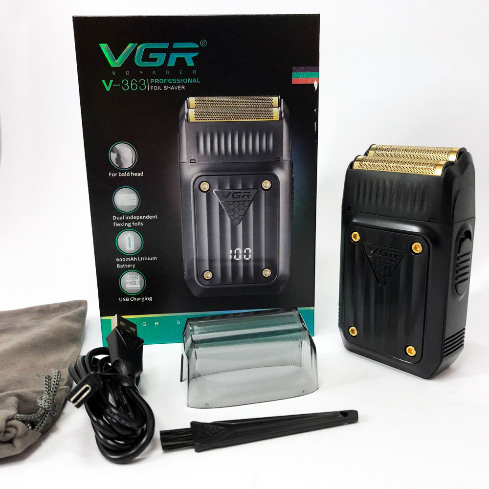 Професійний тример з насадками VGR, Багатофункціональна машинка для стрижки бороди, Бритва для бороди UF-18 Львів - фото 8