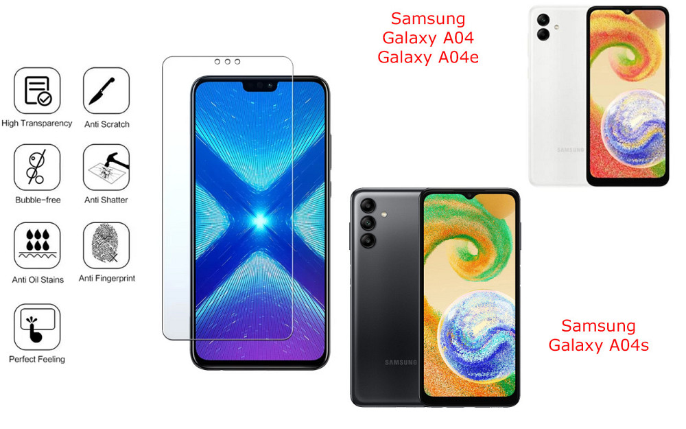 Защитное стекло NeoGlass для Samsung Galaxy A04, Galaxy A04e, Galaxy A04s – ультрапрозрачное и устойчивое Киев - изображение 4