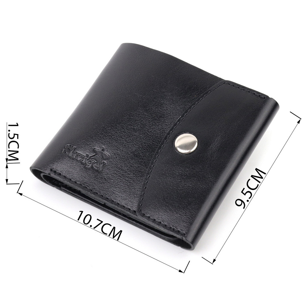 Чоловіче глянсове шкіряне портмоне Чорний (SHVIGEL) Київ - фото 8