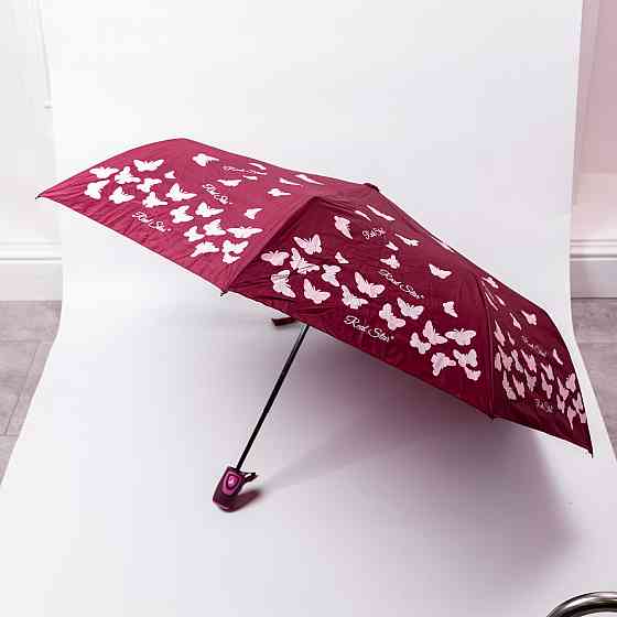Зонт полуавтомат с принтом прочный из полиэстера диаметр 97 см Красный HP-23-2R Киев
