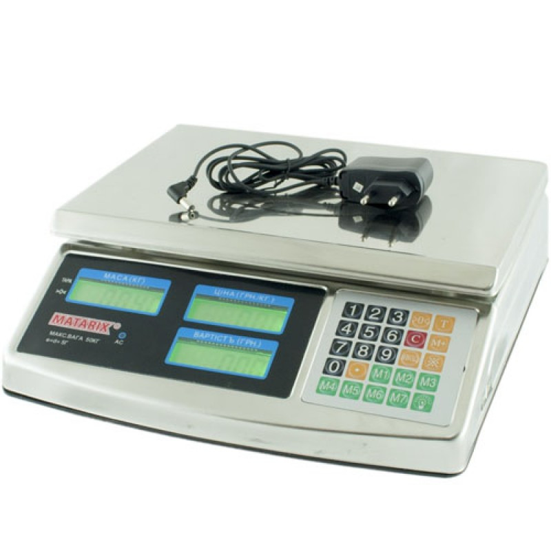 Торговые весы для взвешивания  MATARIX MX-413 50кг с двойным табло (покупатель - продавец) Одесса - изображение 2