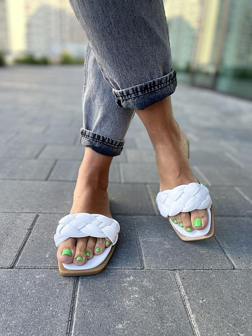 KATI SHOES Шльопанці жіночі KATI SHOES 020 білі (літо, шкіра натуральна) (5137) Коломыя - изображение 5