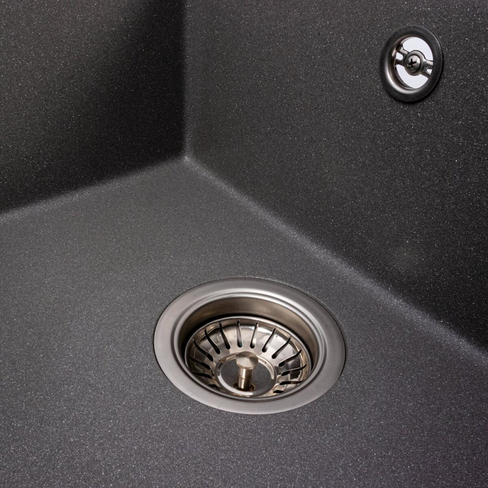 VALESO Гранітна кухонна мийка Valeso 5850 REYNA матова з сушкою, сірий мусон Киев - изображение 4