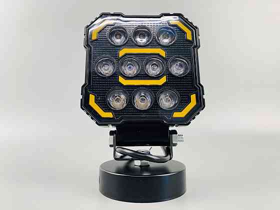 Фара LED квадратна, біле та жовте світло, 112 мм х 128 мм х 37 мм (ширина). 9-60V. Мукачево