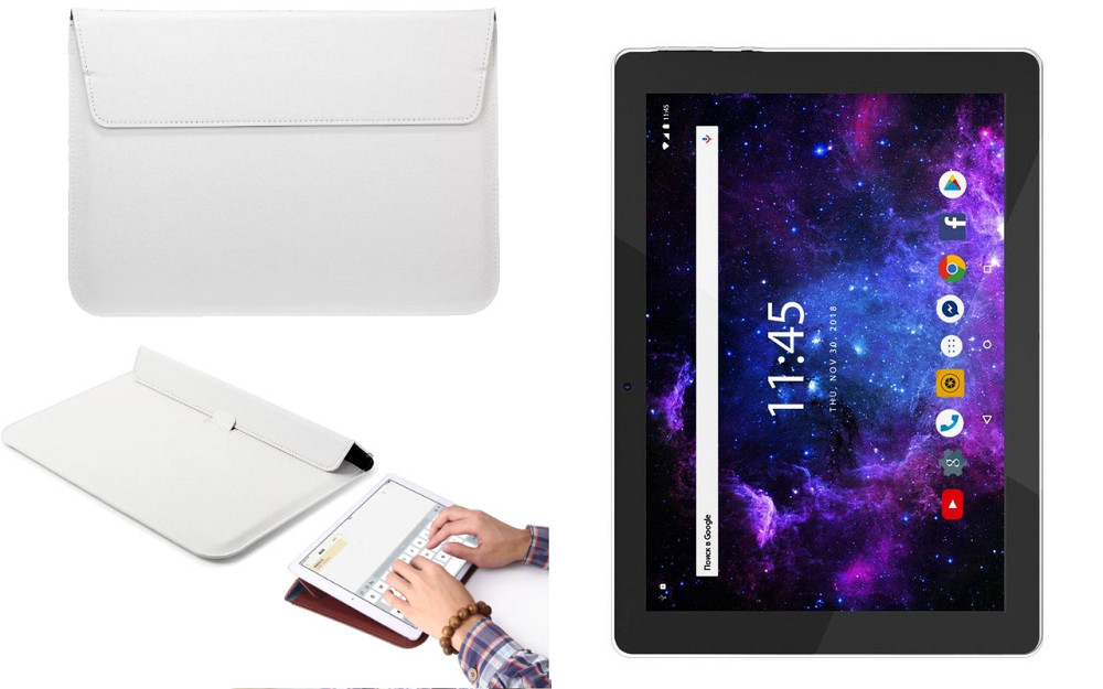 Чехол-конверт VitoCase для Assistant AP-108 Cetus, с функцией подставки для планшета Белый Киев - изображение 1