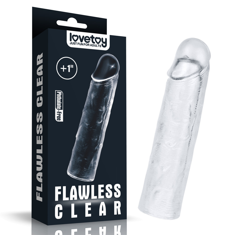 Насадка - Flawless Clear Penis Sleeve Add 1" Clear Sex Aura Київ - фото 1