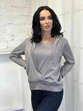Демісезонна жіноча кофтинка "Alisia" оптом | Норма і батал | Розпродаж моделі Сірий, 46-48 Київ