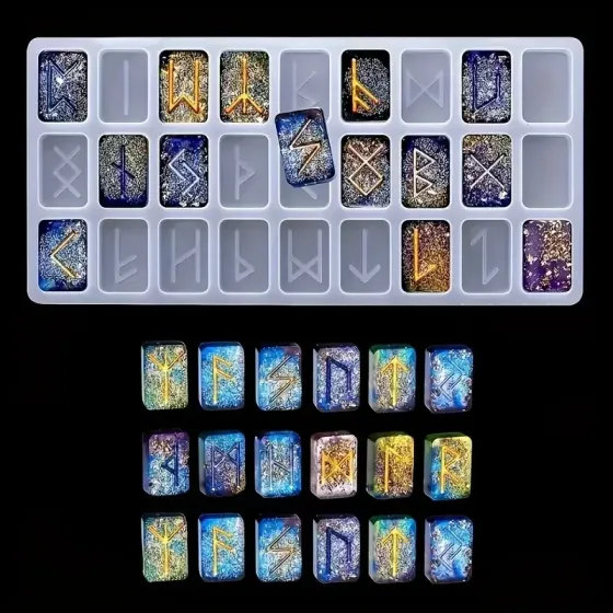 Силиконовая форма для рун – 24 символа, для эпоксидной смолы Киев