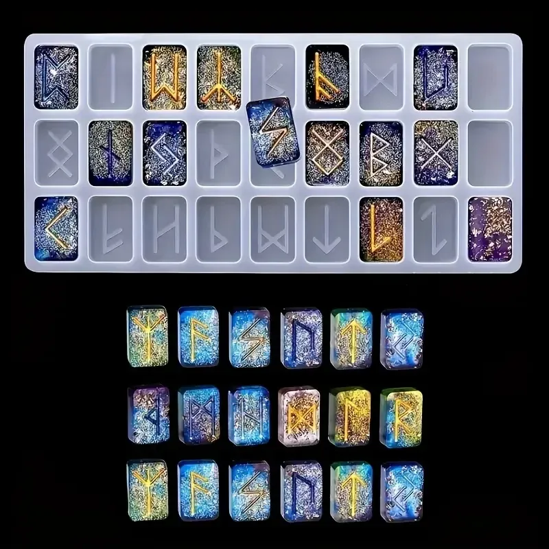 Силиконовая форма для рун – 24 символа, для эпоксидной смолы Киев - изображение 1