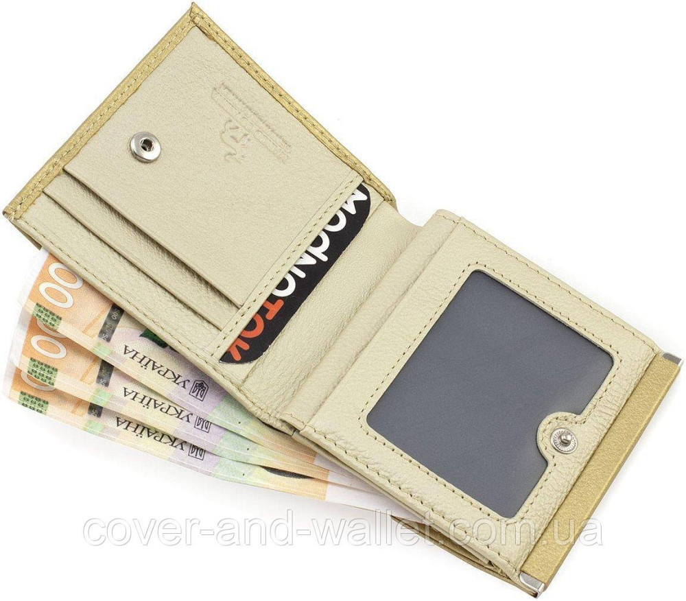 Золотий жіночий гаманець невеликого розміру із натуральної шкіри Marco Coverna MC 213 Київ - фото 6