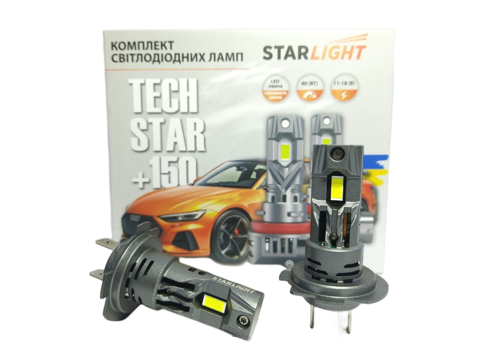 Комплект світлодіодних ламп StarLight TechStar +150% H7/H18 5500K 9-16V Харків - фото 1