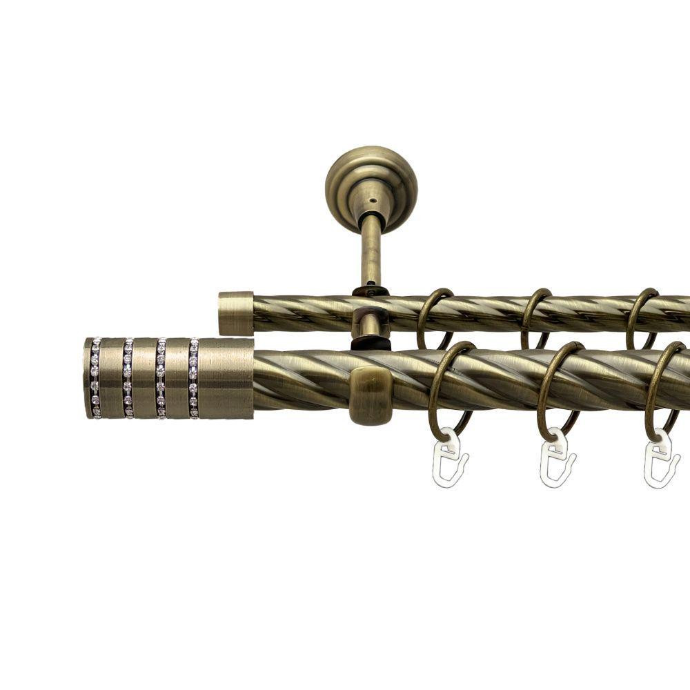 Карниз Orvit Барамелла металевий дворядний відкритий скручена труба кільце металеве Антик 25\16 мм 240 см (00-00018043) Львів - фото 1