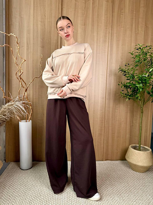 Женский стильный повседневный костюм из трехнитки диагональ Одесса - изображение 10