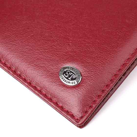 Красивая обложка на паспорт универсального формата из натуральной кожи ST Leather 23079 Бордовый Киев