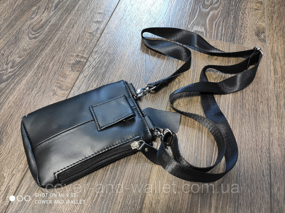 Маленькая кожаная мужская сумка на пояс Vintage 14691 Киев - изображение 6