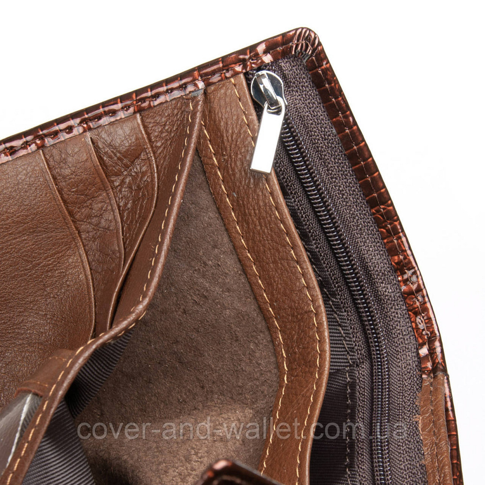 Маленький жіночий гаманець у лаковій шкірі коричневого кольору ST Київ - фото 7