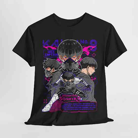 Футболка для мальчика аниме Каиджу Но Хосхина Гифт оверсайз (рост от 165 до 180 ) Черний AnimeJ0792m Днепр