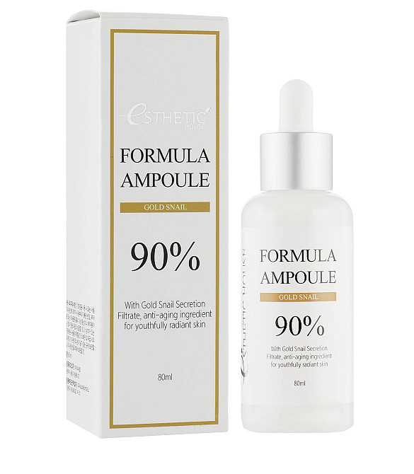 Омолоджуюча сироватка для обличчя з екстрактом слизу равлика Formula Ampoule Gold Snail Esthetic House 80 мл Київ - фото 1