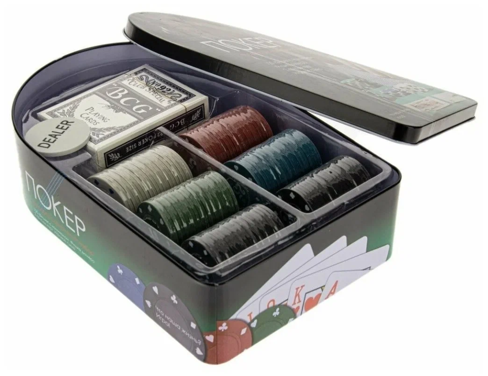 Набір для покера: 2 колоди, 120 фішок, сукно, коробка Київ - фото 3
