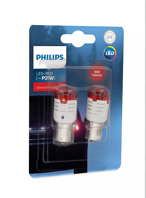 Комплект светодиодных ламп Philips 11498U30RB2 P21W LED 12V Ultinon Pro3000 RED Харьков - изображение 1