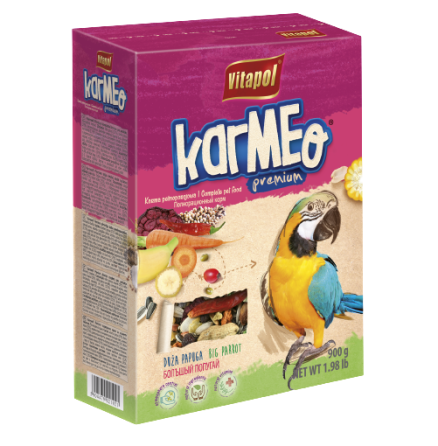 Повнораціонний корм Vitapol Karmeo Premium для великих папуг, 900 г Київ