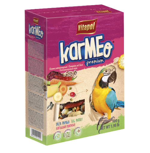 Повнораціонний корм Vitapol Karmeo Premium для великих папуг, 900 г Київ - фото 1