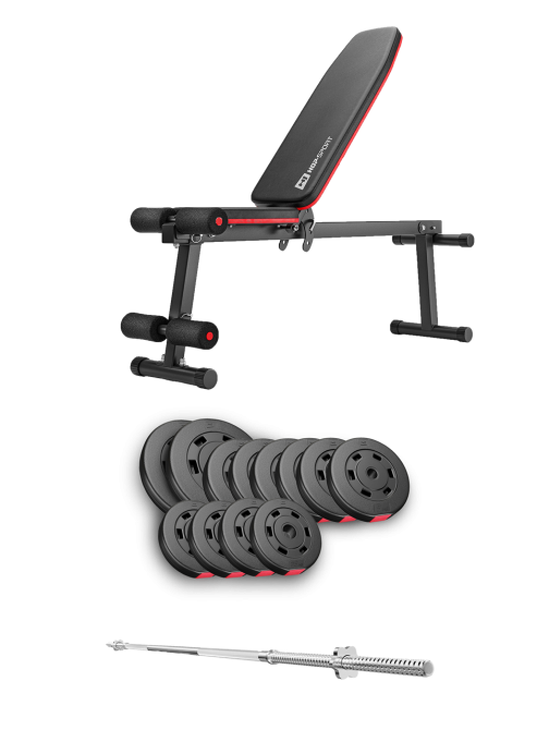 Набір Hop-Sport Premium 69кг з лавою HS-1010 Pro та штангою Киев - изображение 2