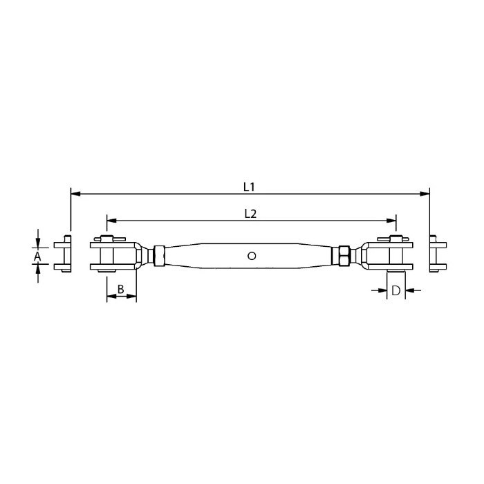 Талреп монтажний із закритим корпусом (вилка-вилка) AISI316 М10 Одеса - фото 2
