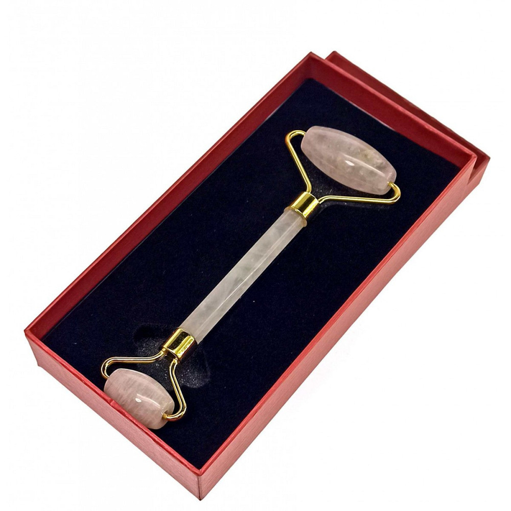 Масажер для обличчя валик із рожевого кварцу Київ - фото 2