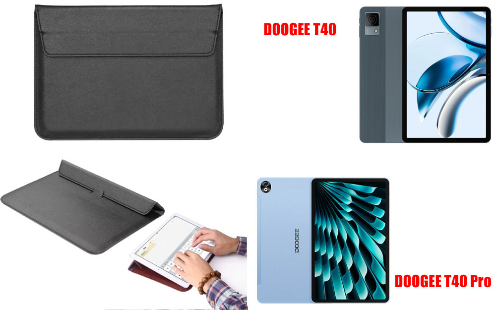 Чохол-конверт VitoCase для Doogee T40, з функцією підставки для планшета Чорний Київ - фото 1
