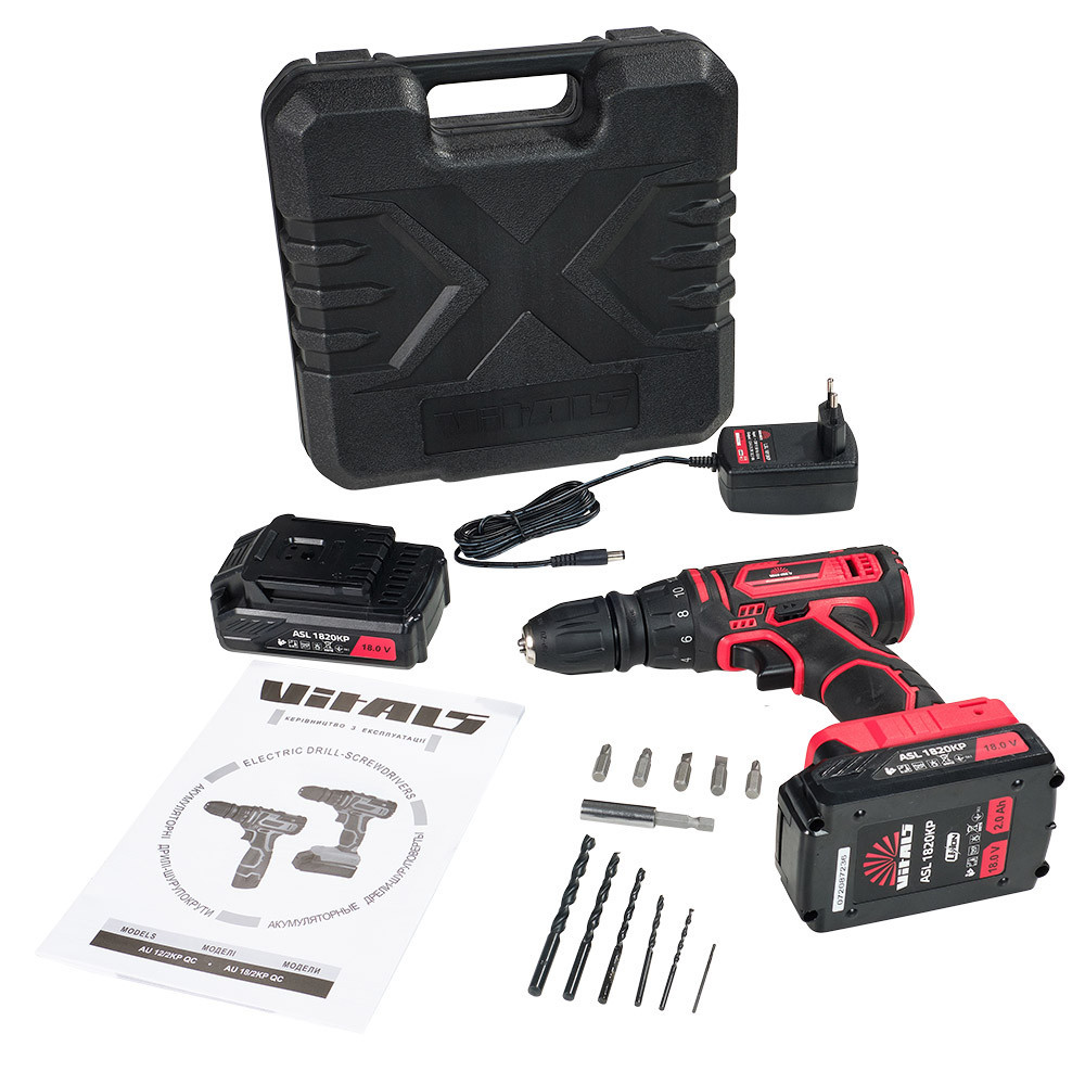 Дриль-шурупокрут акумуляторний Vitals AU 18/2KP QC Харків - фото 10