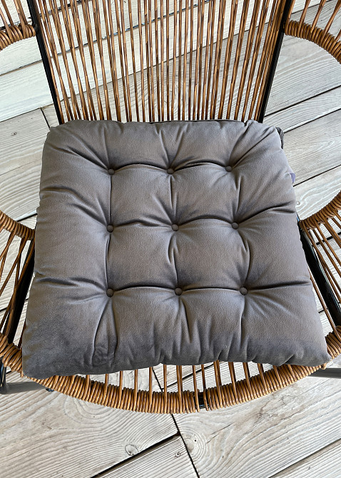 Подушка для стільців (40x40х5 см) Decorator Velour колір серый 84-103 Київ - фото 3