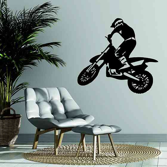 Декоративное настенное Панно «Мотоцыкл» Декор на стену 70*64 см, Черный Киев