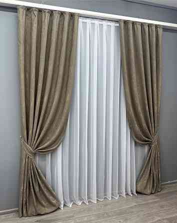 Комплект штор VR-Textil Жакард Viva Marmo № 1786ш Какао 150х250 см 2 шт (39-971) Київ