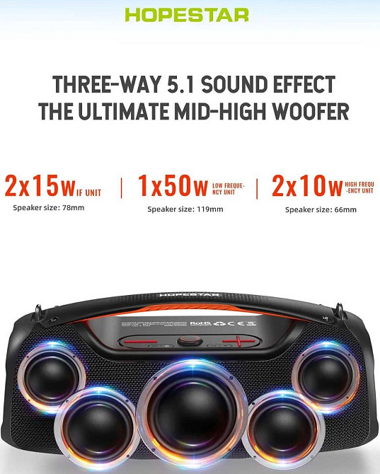 Hopestar A60 100w - Bluetooth колонки черные (Оригинал) Киев - изображение 2