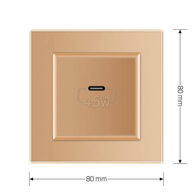 Розетка USB Type-C з Power Delivery 45W Livolo золото (VL-C7-FCUC-2AP) Коломыя - изображение 10