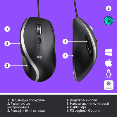 Мишка Logitech M500s Advanced (910-005784) Вінниця - фото 6