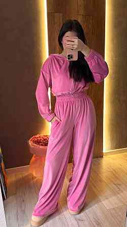 Жіночий стильний повсякденний комбінезон велюр плюш Барбі, 44/46 Одеса