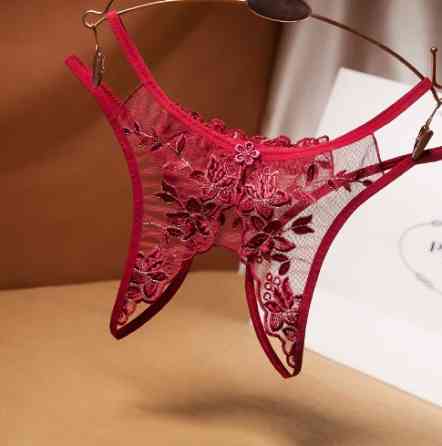 Труси з розрізом та мереживом 40 бордовий Київ
