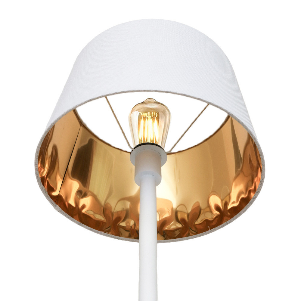 Торшер MSK Electric Palermo с белым плафоном из ткани под лампу Е27 с белым основанием NL 3621 WH+WH Одесса - изображение 4