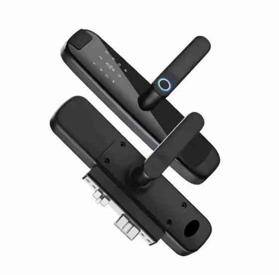 Умный дверной замок с Wi-Fi кодовый, KHS-H003 с ключ-картой и отпечатком пальца, черный Каменец-Подольский