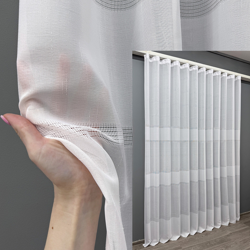 Тюль льон "Мережка" колір білий 1354т Київ - фото 4