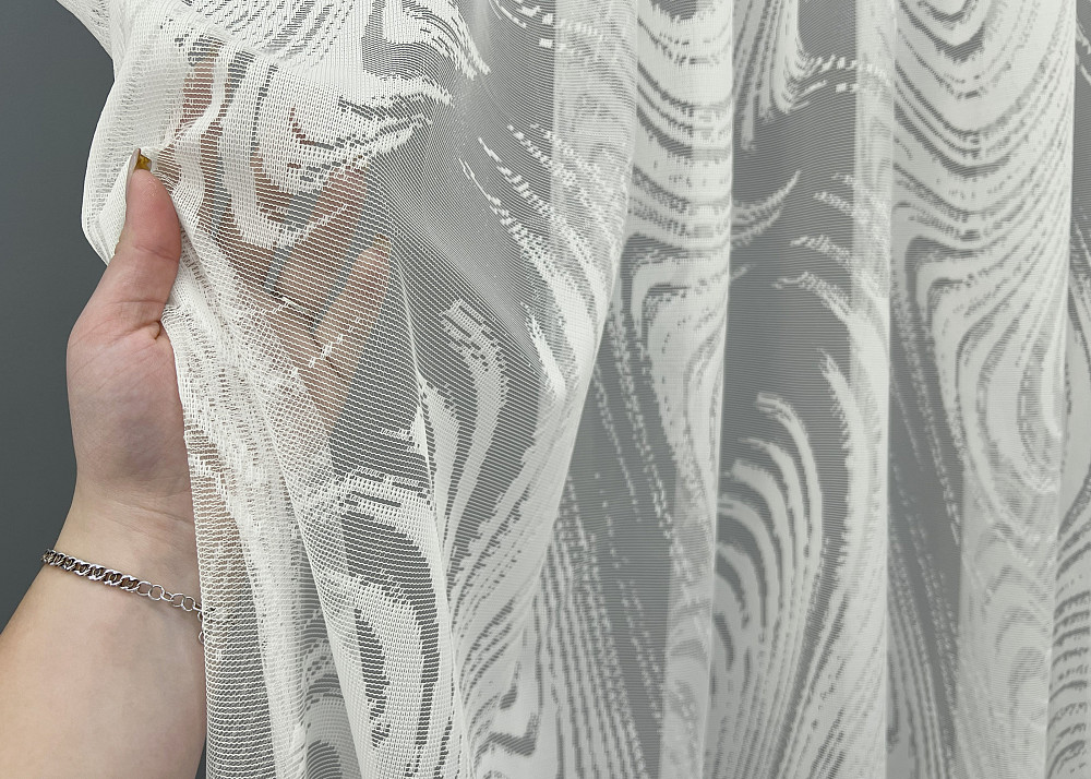 Тюль VR-Textil 1996т Жаккард Молочный 400х270 см (42-1045) Киев - изображение 5