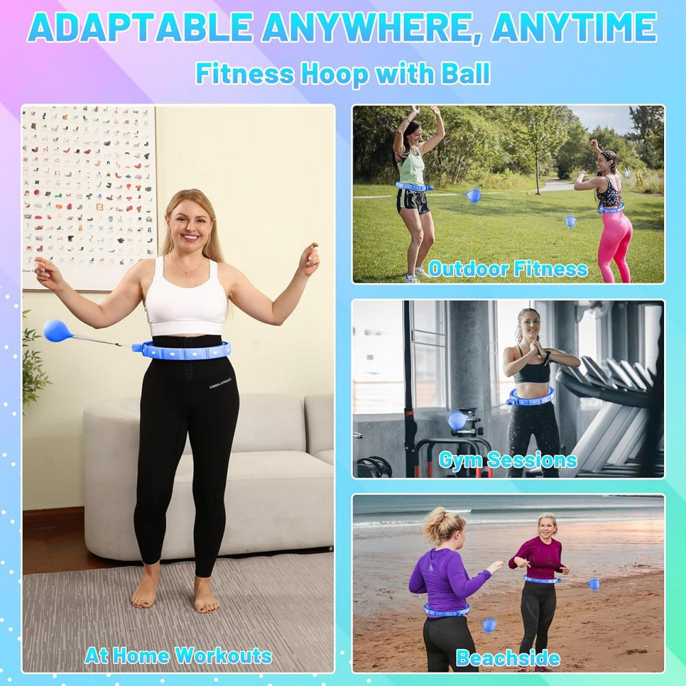 Обруч Infinity Hoop 48'' синий утяжелённый массажный Hula Hoop 48'' с поясом для похудения и пресса Киев - изображение 4