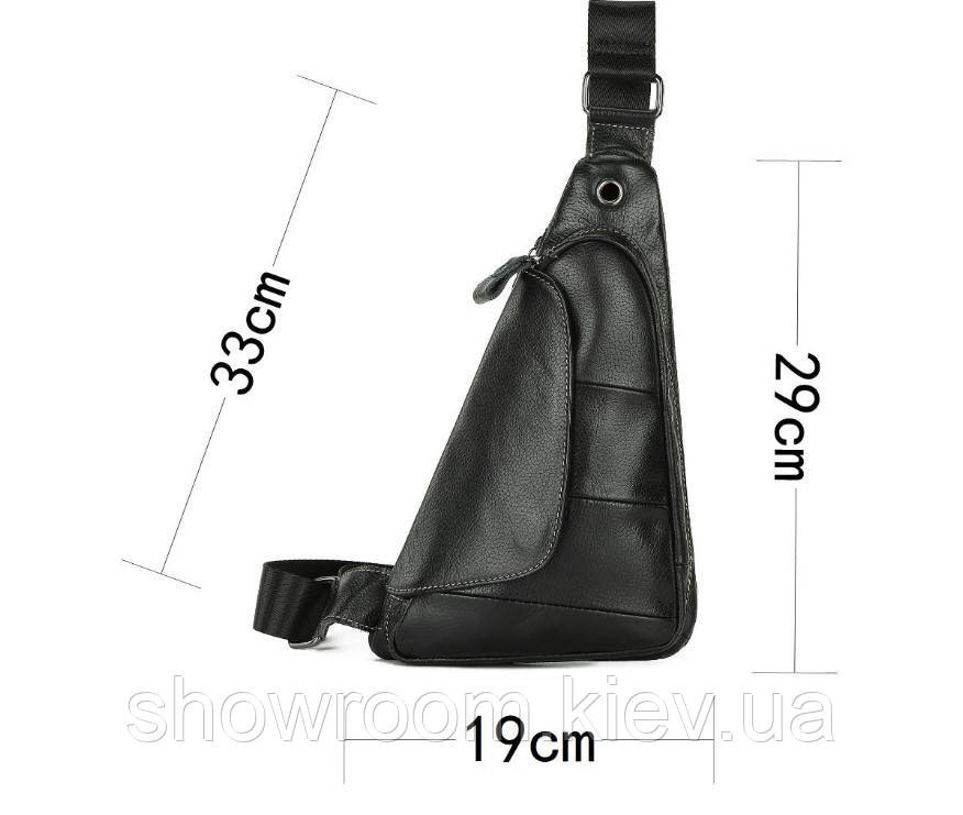 Чоловічі сумки на груди (слінг) Leather Collection (5040) black Київ - фото 6